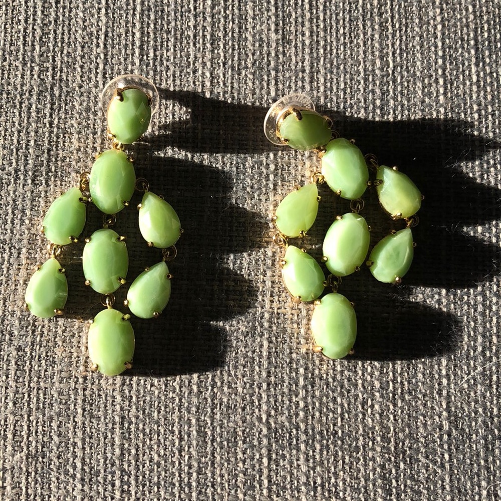 Stella & Dot mint and gold earrings